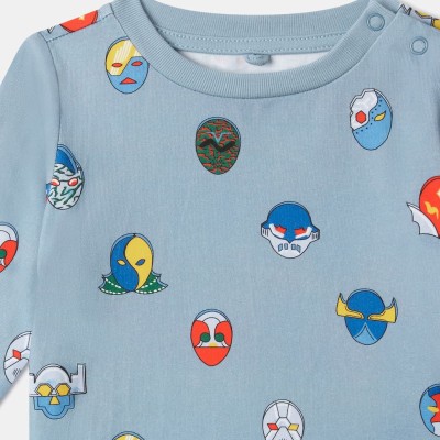 Stella McCartney Kids Baby Boy Blue Superhero Print Jersey Top
