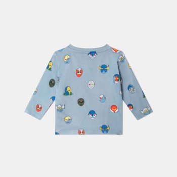 Stella McCartney Kids Baby Boy Blue Superhero Print Jersey Top