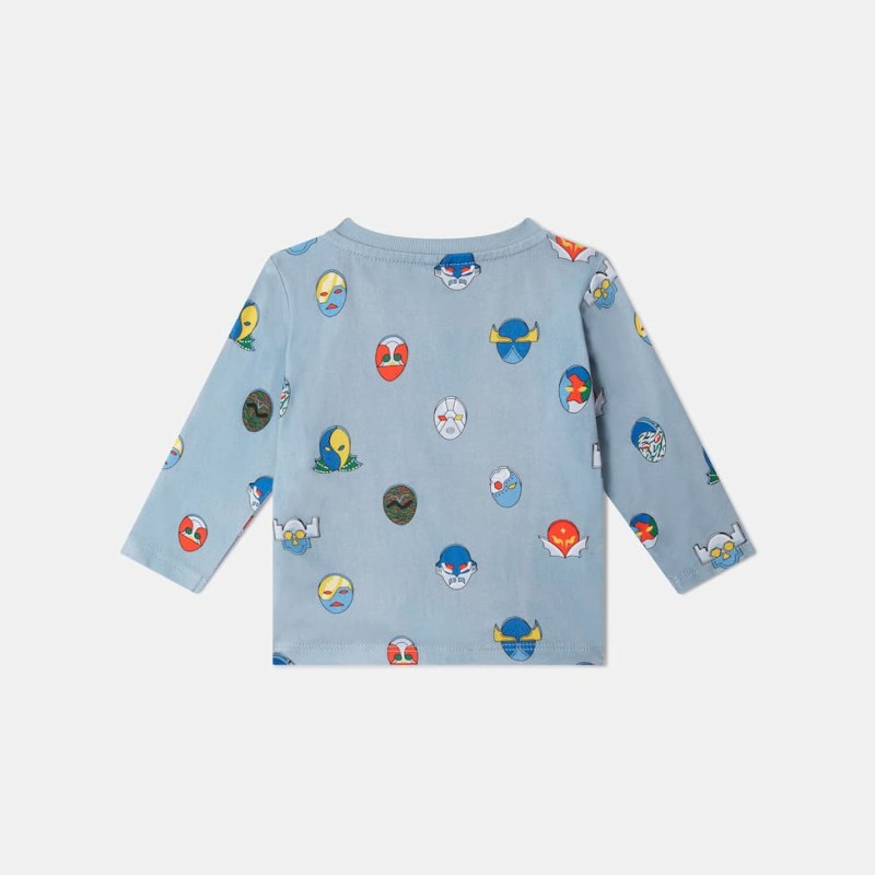 Stella McCartney Kids Baby Boy Blue Superhero Print Jersey Top