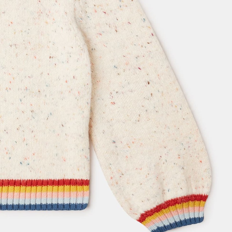 Stella McCartney Kids Children's Cream Embroidered Knit Cardigan