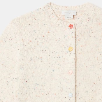 Stella McCartney Kids Children's Cream Embroidered Knit Cardigan