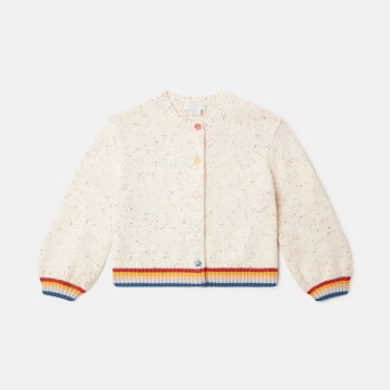 Stella McCartney Kids Children's Cream Embroidered Knit Cardigan