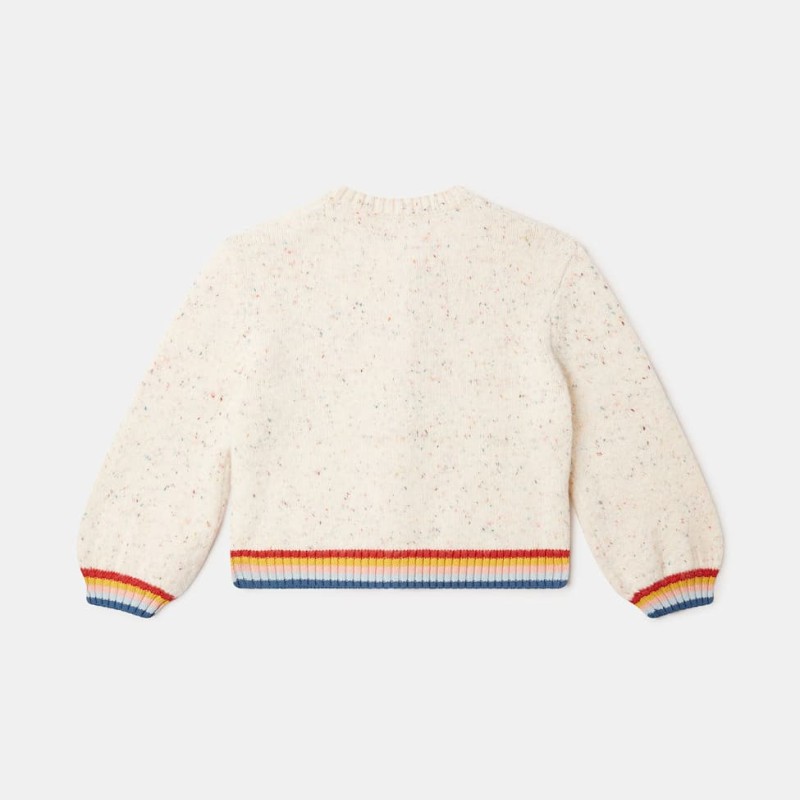 Stella McCartney Kids Children's Cream Embroidered Knit Cardigan