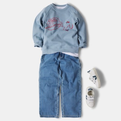 Stella McCartney Kids Παιδικό Μπλε Βαμβακερό Φούτερ με Στάμπα Cowboy