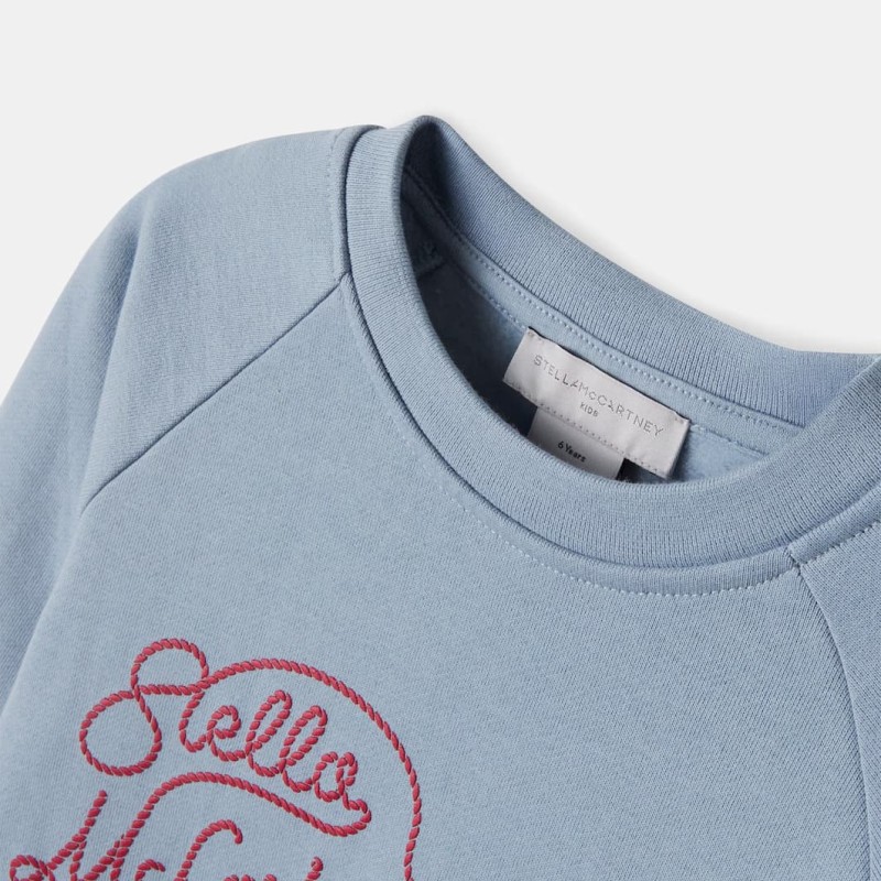 Stella McCartney Kids Παιδικό Μπλε Βαμβακερό Φούτερ με Στάμπα Cowboy