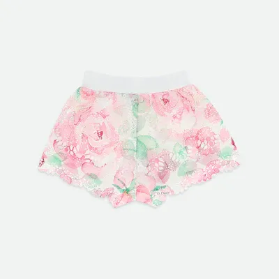 Sarah Mix Printed Lace Shorts Snowdrop/Mix  Angel Face