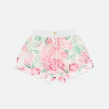 Sarah Mix Printed Lace Shorts Snowdrop/Mix  Angel Face