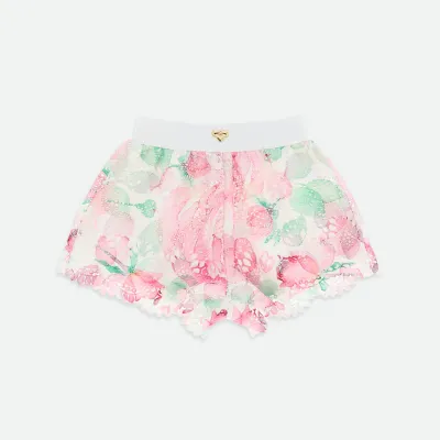 Sarah Mix Printed Lace Shorts Snowdrop/Mix  Angel Face