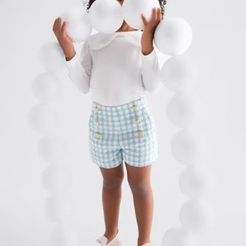 Abel & Lula  Γαλάζιο Καρό Σορτς Abel & Lula  Γαλάζιο Καρό Σορτς