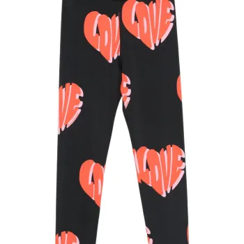 Stella McCartney Kids Μάυρο Κολάν Με Kαρδίες Stella McCartney Kids Μάυρο Κολάν Με Kαρδίες