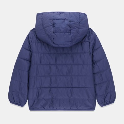 GUESS Boys' Dark Blue Quilted Puffer Jacket with Hood