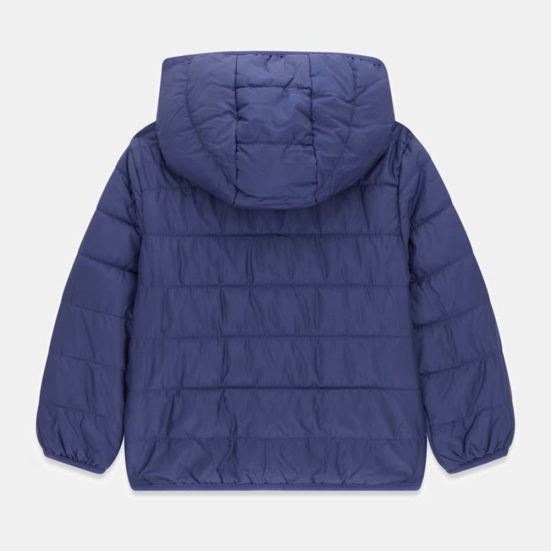 GUESS Boys' Dark Blue Quilted Puffer Jacket with Hood