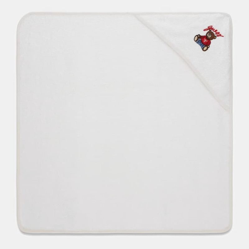 GUESS Βρεφική Αγοριστική Κρεμ Πετσέτα με Κέντημα & Τσαντάκι (ONE SIZE)