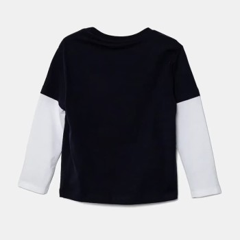 GUESS Boys’ Dark Blue Long-sleeve T-shirt With Embroidered Brown Teddy Bear GUESS Boys’ Dark Blue Long-sleeve T-shirt With Embroidered Brown Teddy Bear