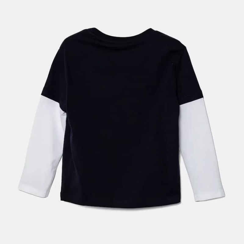 GUESS Boys’ Dark Blue Long-sleeve T-shirt With Embroidered Brown Teddy Bear GUESS Boys’ Dark Blue Long-sleeve T-shirt With Embroidered Brown Teddy Bear