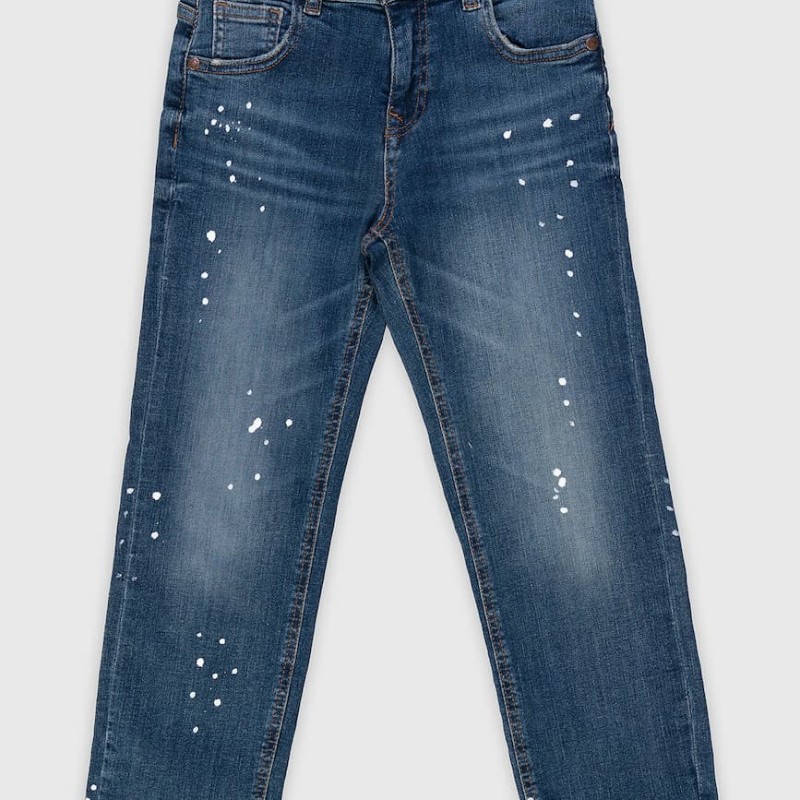 GUESS Boys’ Blue Jeans with Washed Effect