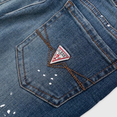 GUESS Boys’ Blue Jeans with Washed Effect