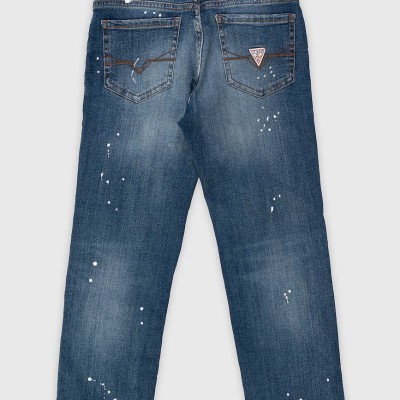 GUESS Boys’ Blue Jeans with Washed Effect