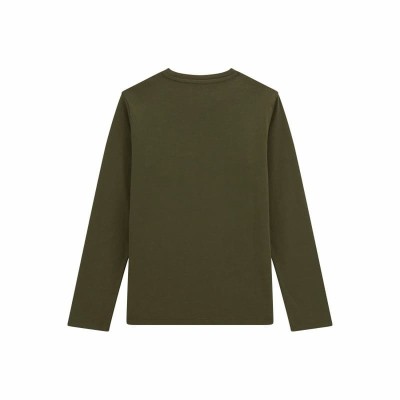Guess – Boys’ Green Long-Sleeve T-Shirt with Grey Print
