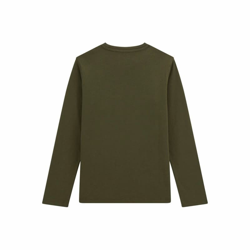 Guess – Boys’ Green Long-Sleeve T-Shirt with Grey Print