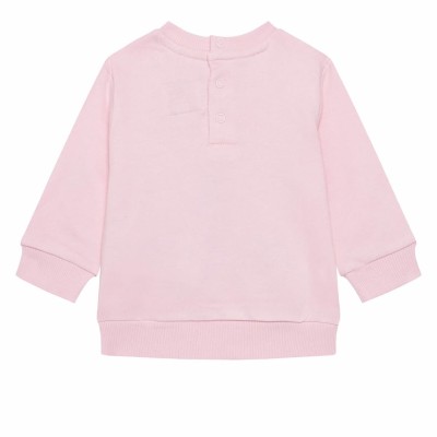 Guess – Girls’ Pink Cotton Sweatshirt with Embroidered Bear