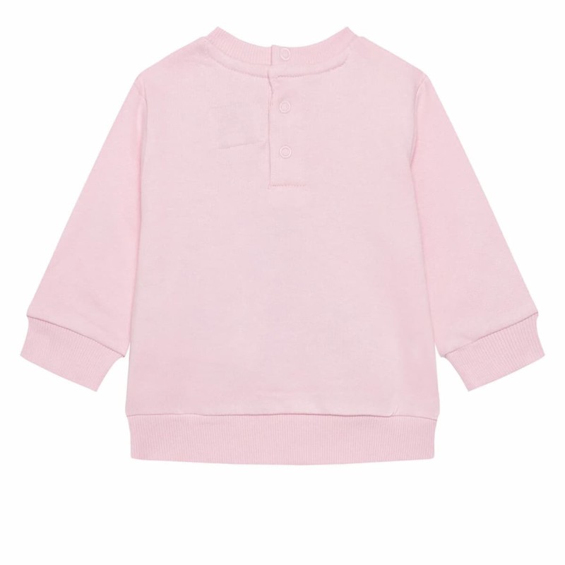 Guess – Girls’ Pink Cotton Sweatshirt with Embroidered Bear