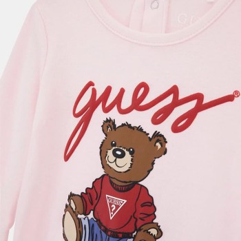 Guess – Βρεφικό Φορμάκι Ροζ με Αρκουδάκι (Κορίτσι)