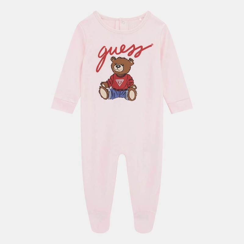 Guess – Baby Girls’ Pink Cotton Romper with Bear