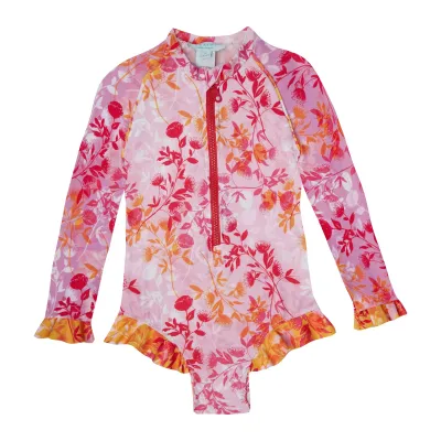 Marie Raxesky Swimsuit One Piece Long Sleeve Botanical Mix