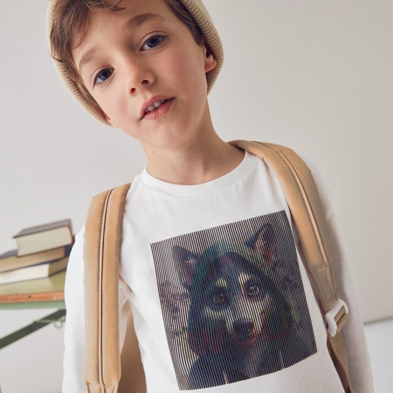 Mayoral Boys’ Cream Long-Sleeve Blouse with Wolf Print Mayoral Boys’ Cream Long-Sleeve Blouse with Wolf Print