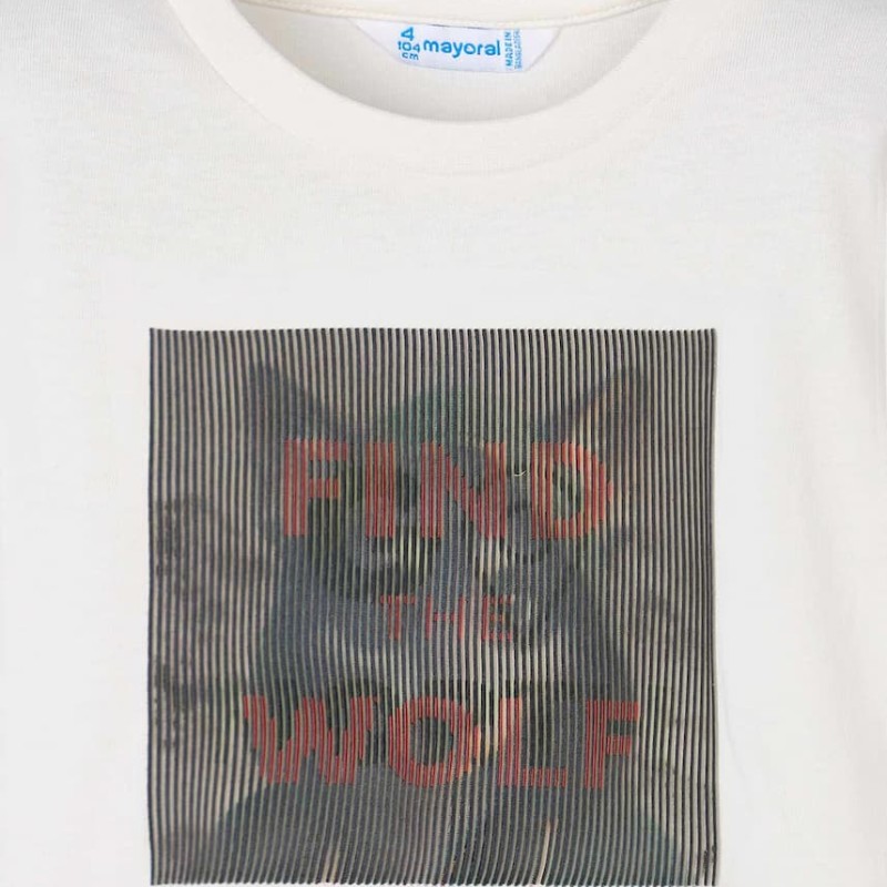 Mayoral Boys’ Cream Long-Sleeve Blouse with Wolf Print Mayoral Boys’ Cream Long-Sleeve Blouse with Wolf Print