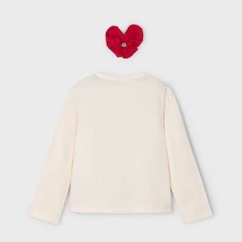 Mayoral – Girls’ Set Long-Sleeve T-Shirt & Hair Tie (Macchiato Red)