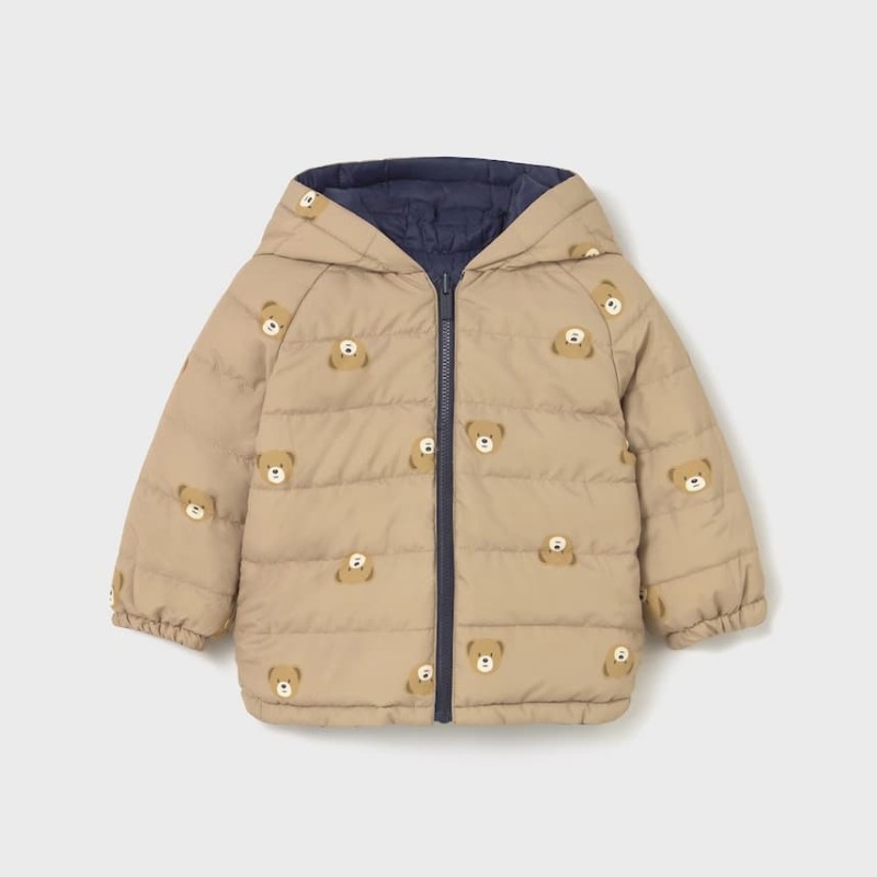 Mayoral – Reversible Baby Jacket Navy/Beige with Bear Print Mayoral – Reversible Baby Jacket Navy/Beige with Bear Print