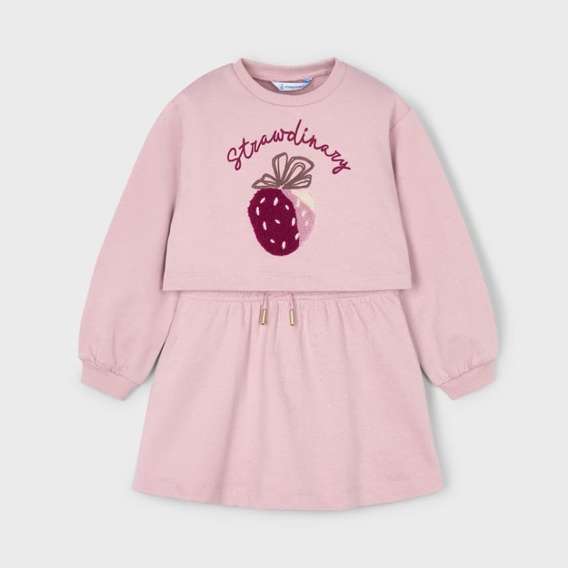 Mayoral Παιδικό Κοριτσίστικο Nude Ροζ Φόρεμα με Κεντημένη Φράουλα & Αποσπώμενη Φούτερ Μπλούζα Mayoral Παιδικό Κοριτσίστικο Nude Ροζ Φόρεμα με Κεντημένη Φράουλα & Αποσπώμενη Φούτερ Μπλούζα
