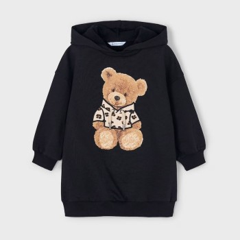 Mayoral – Μαύρο Παιδικό Μπλουζοφόρεμα με Κουκούλα και Αρκουδάκι Mayoral – Μαύρο Παιδικό Μπλουζοφόρεμα με Κουκούλα και Αρκουδάκι