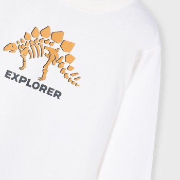 Mayoral Boys’ Mustard Tracksuit Set with Dinosaur Print (3 Pieces)