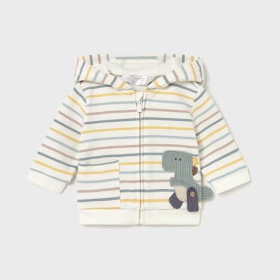 Mayoral – Baby Boys’ Striped Tracksuit Set with Dinosaurs in Mint/Ice Green