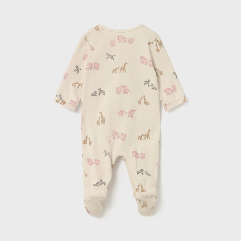 Mayoral – Baby Girls’ Ivory & Pink Pyjamas/Rompers with Jungle Animals (Set of 2) Mayoral – Baby Girls’ Ivory & Pink Pyjamas/Rompers with Jungle Animals (Set of 2)