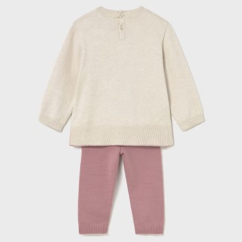 Mayoral – Βρεφικό Κοριτσίστικο Πλεκτό Σετ Ροζ με Αρκουδάκι (2 Τεμαχίων)