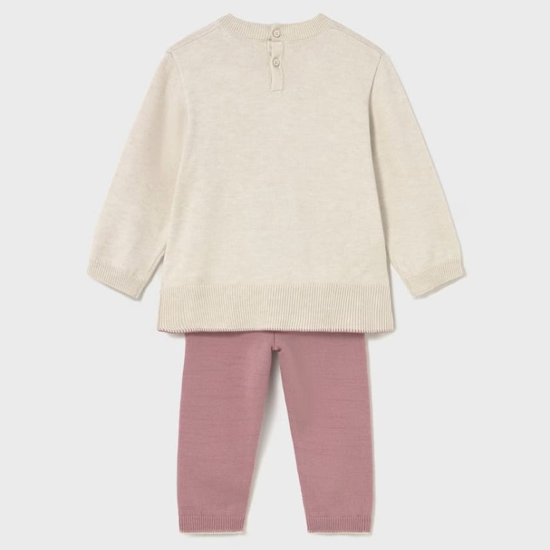 Mayoral – Baby Girl Pink Knitted Set with Bear (2 Pieces) Mayoral – Baby Girl Pink Knitted Set with Bear (2 Pieces)