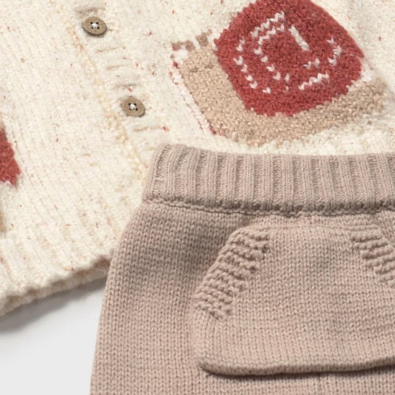 Mayoral – Baby Girls’ Dark Beige Knitted 3-Piece Set with Snail Mayoral – Baby Girls’ Dark Beige Knitted 3-Piece Set with Snail