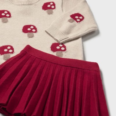 Mayoral – Βρεφικό Κοριτσίστικο Σετ Κόκκινο/Ιβουάρ με Μανιτάρια (2 Τεμαχίων)
