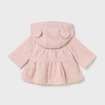 Mayoral – Βρεφική Κοριτσίστικη Ροζ Μακριά Ζακέτα με Κουκούλα και Αυτάκια