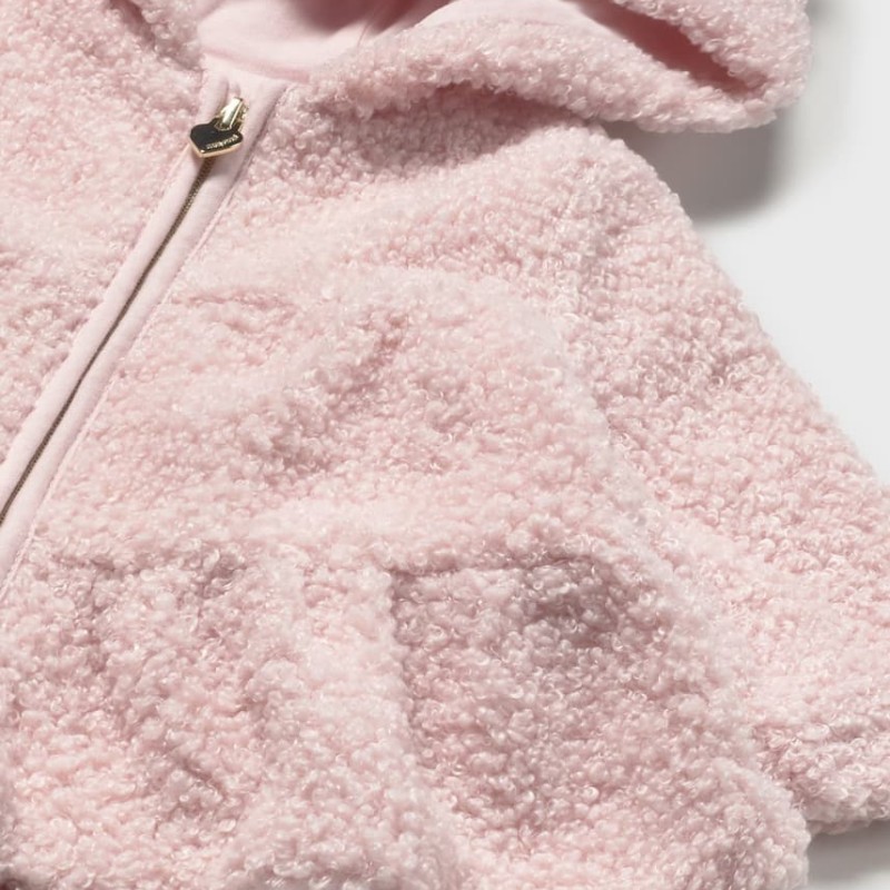 Mayoral – Baby Girls’ Long Pink Jacket with Hood and Ears Mayoral – Baby Girls’ Long Pink Jacket with Hood and Ears