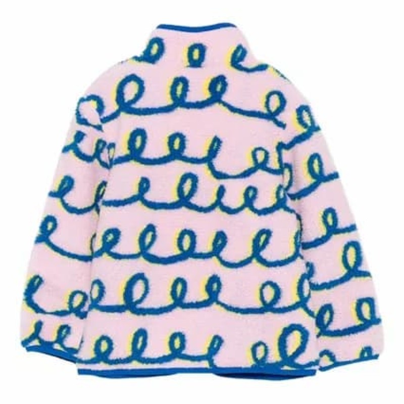 Stella McCartney Παιδικό Κοριτσίστικο Ροζ Μπουφάν με Μπλε και Κίτρινες Λεπτομέρειες