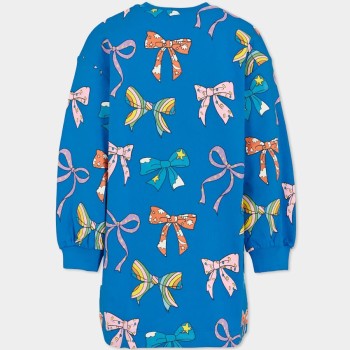 Stella McCartney Παιδικό Κοριτσίστικο Μπλε Ρουά Μπλουζοφόρεμα με Πολύχρωμους Φιόγκους