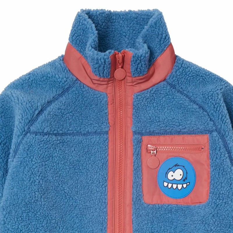 Stella McCartney Παιδικό Αγορίστικο Μπλε Ραφ Μπουφάν με Κόκκινες Λεπτομέρειες