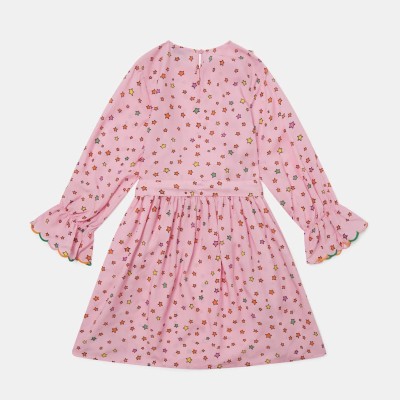 Stella McCartney Παιδικό Ροζ Μακρυμάνικο Φόρεμα με Πολύχρωμα Αστέρια