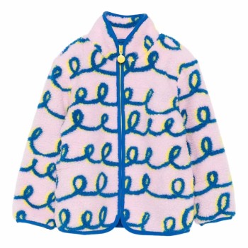 Stella McCartney Παιδικό Κοριτσίστικο Ροζ Μπουφάν με Μπλε και Κίτρινες Λεπτομέρειες