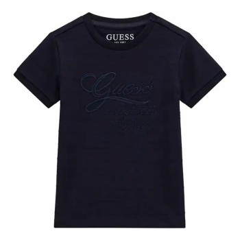 Guess Παιδικό Κοντομάνικο T-shirt Jacquard Μπλε Σκούρο για Αγόρι Guess Παιδικό Κοντομάνικο T-shirt Jacquard Μπλε Σκούρο για Αγόρι